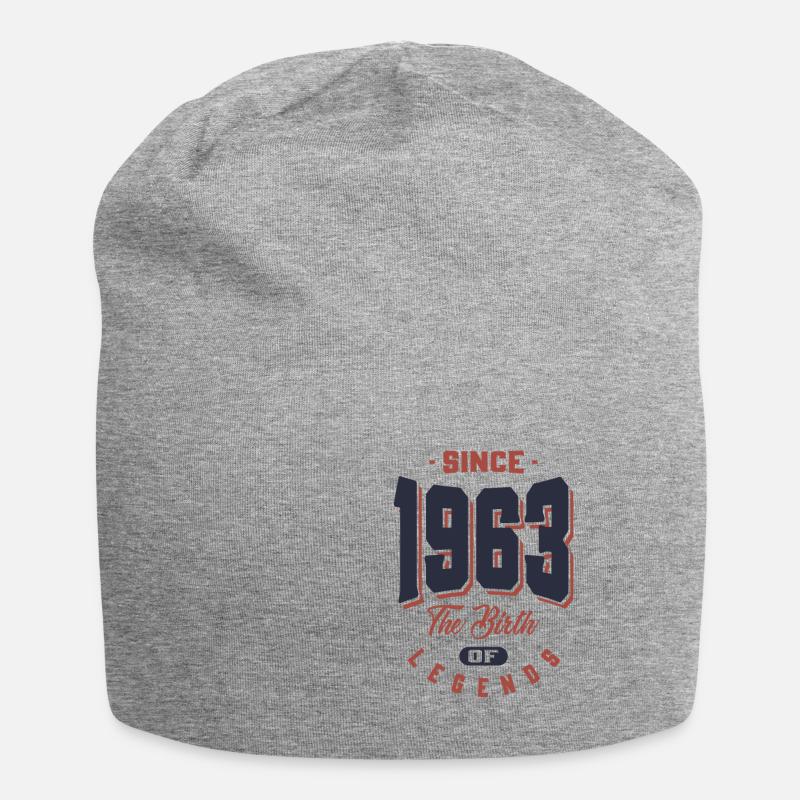 Né en 1963 anniversaire - Bonnet en jersey - gris chiné