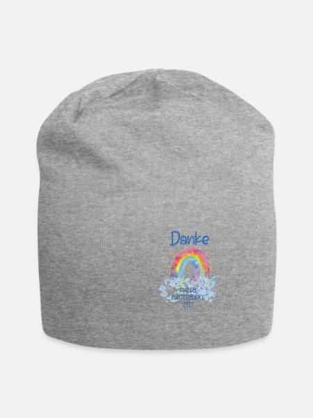 Danke für die Kunterbunte zeit - Jersey-Beanie - Grau meliert