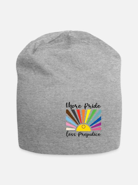 Mehr Stolz, weniger Vorurteile – Regenbogen - Jersey-Beanie - Grau meliert