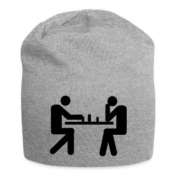 chess - check - Jersey Beanie - heather grey - Front