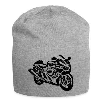 Motorrad , Hayabusa , Rennmaschine ,Kult (25) - Jersey-Beanie - Grau meliert - Vorne