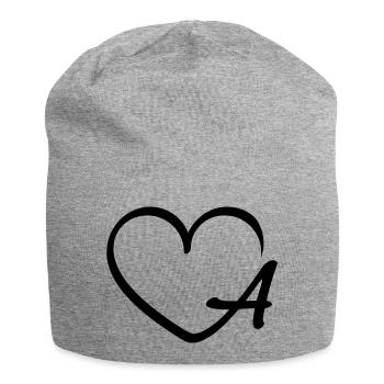 Liebe Buchstabe A - Jersey-Beanie - Grau meliert - Vorne