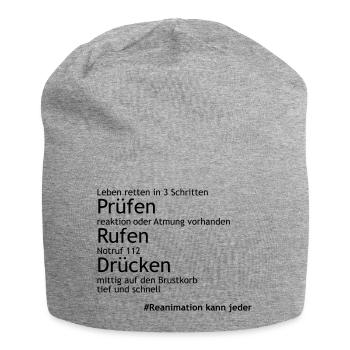 Reanimation_in_3Schritten - Jersey-Beanie - Grau meliert - Vorne