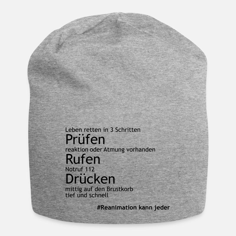 Reanimation_in_3Schritten - Jersey-Beanie - Grau meliert