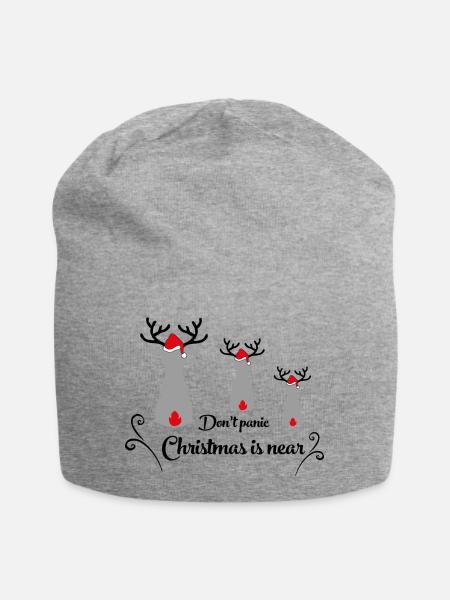 weihnachten - Jersey-Beanie - Grau meliert
