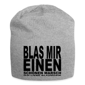Blas mir einen - Jersey-Beanie - Grau meliert - Vorne