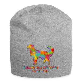 Pyrenean Shepherd Multicolor Gesicht rasiert - Jersey-Beanie - Grau meliert - Vorne