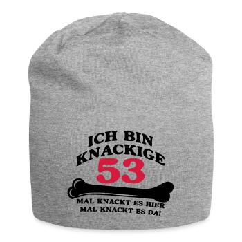 Geburtstag - Ich bin Knackige 53 - Jersey-Beanie - Grau meliert - Vorne