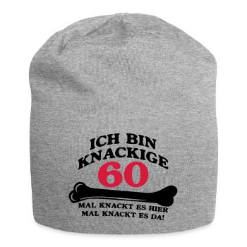 Geburtstag - Ich bin Knackige 60 - Jersey-Beanie - Grau meliert - Vorne