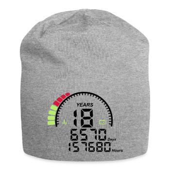 compteur anniversaire years ans 18 - Bonnet en jersey - gris chiné - Devant