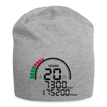 compteur anniversaire years ans 20 - Bonnet en jersey - gris chiné - Devant