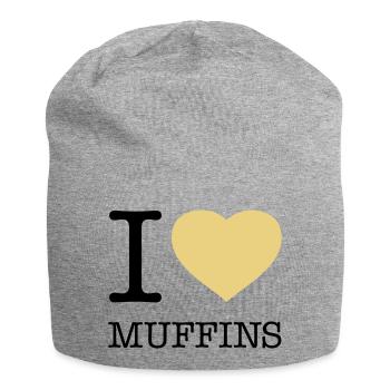 J’ADORE LES MUFFINS - Bonnet en jersey - gris chiné - Devant