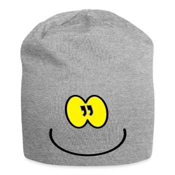 sourire, s'il vous plaît / smile, please (2c) - Bonnet en jersey - gris chiné - Devant