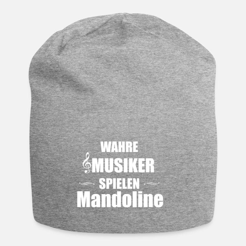 Mandoline Instrument Geschenk - Jersey-Beanie - Grau meliert