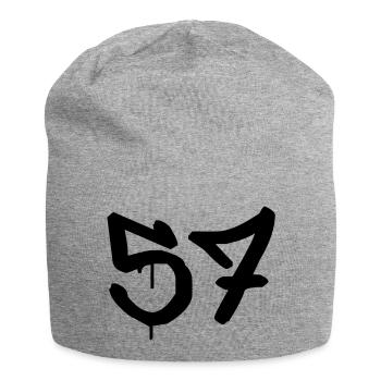 Tag : 57 - Bonnet en jersey - gris chiné - Devant