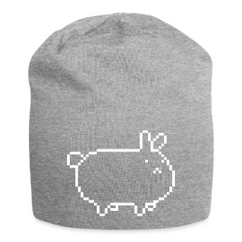 rabbit_pixel - Jersey Beanie - heather grey - Front