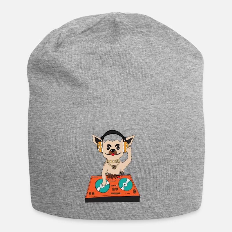 Chien DJ - Bonnet en jersey - gris chiné
