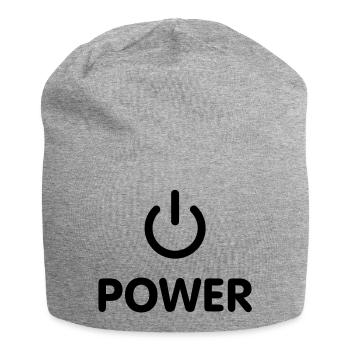 Power Button - PrintShirt at - Jersey-Beanie - Grau meliert - Vorne
