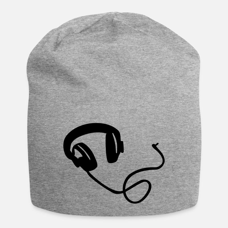 Kopfhörer - Jersey-Beanie - Grau meliert