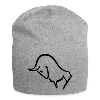 charging bull - Jersey Beanie - heather grey - Front