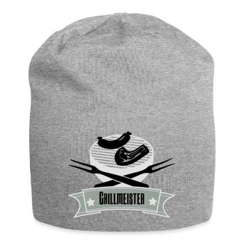 Grillmeister - Jersey-Beanie - Grau meliert - Vorne