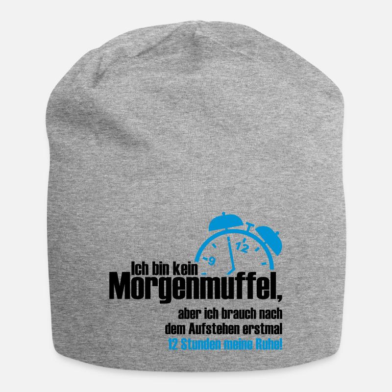 kein Morgenmuffel - Jersey-Beanie - Grau meliert