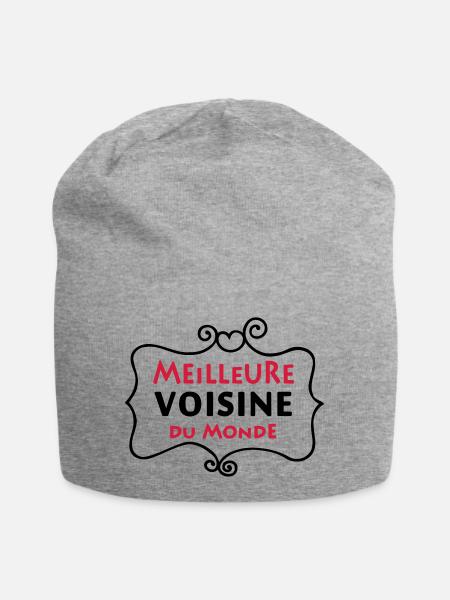 Meilleure VOISINE du monde (2c) - Jersey Beanie - heather grey