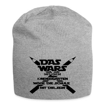 Das Wars mit dem Kindergarten Einschulung Spruch - Jersey-Beanie - Grau meliert - Vorne