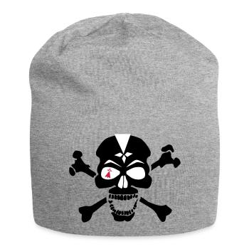 Kopf des Schädels Crane os hermine auge - Jersey-Beanie - Grau meliert - Vorne