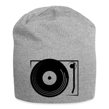 Vinyl Records Turntable Lecteur Lecteur de Disques - Bonnet en jersey - gris chiné - Devant