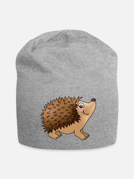 Freundlicher Igel - Jersey-Beanie - Grau meliert