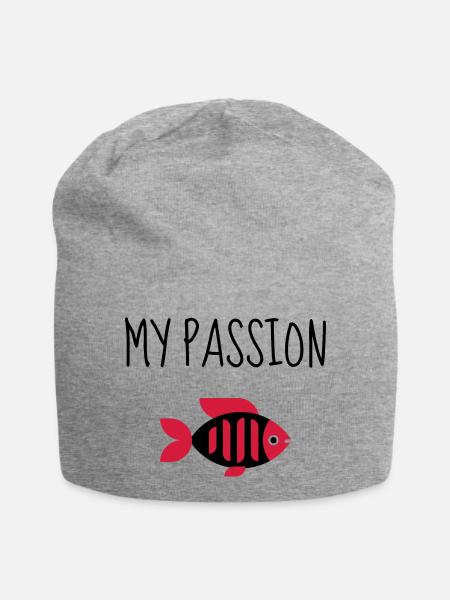 Aquaristik / Fisch / Aquarium / Aquarianer - Jersey-Beanie - Grau meliert