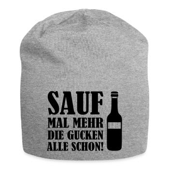 sauf_mal_mehr_03 - Jersey-Beanie - Grau meliert - Vorne