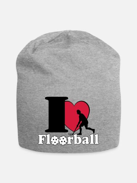 Floorball , Unihockey , Hockey , Fun I love.. - Jersey-Beanie - Grau meliert