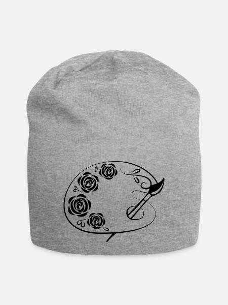 Farbpalette Malerei Vintage - Jersey-Beanie - Grau meliert