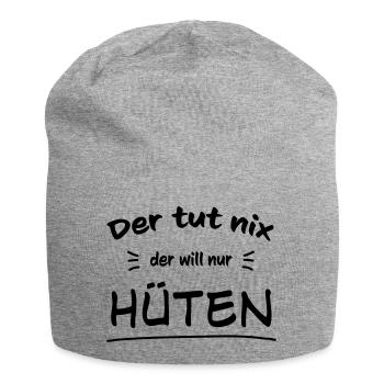 Der will nur hüten - Jersey-Beanie - Grau meliert - Vorne