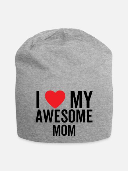 Ich liebe meine tolle Mutter - Jersey-Beanie - Grau meliert