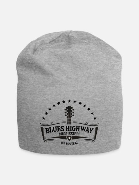 Mississippi The Blues Highway 61 Music Usa Guitar - Jersey Beanie - heather grey