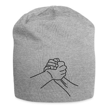 Poignée de main - Bonnet en jersey - gris chiné - Devant