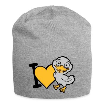 I Love Entenküken Comic - Jersey-Beanie - Grau meliert - Vorne