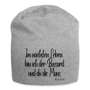 Ich bin der Bussard - Jersey-Beanie - Grau meliert - Vorne
