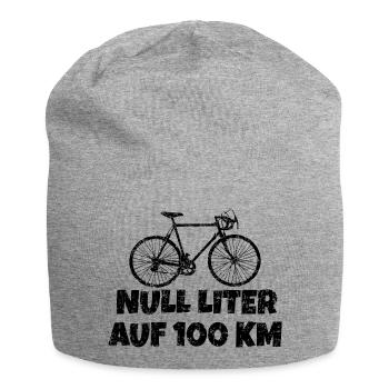 Null Liter auf 100 KM Rennrad (Vintage Schwarz) - Jersey-Beanie - Grau meliert - Vorne