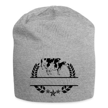 Cows monogram - Jersey Beanie - heather grey - Front