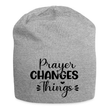 Prayer Changes Things - Jersey Beanie - heather grey - Front