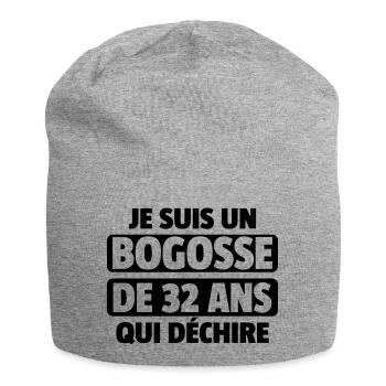 bogosse de 32 ans qui déchire / homme de 32 ans - Bonnet en jersey - gris chiné - Devant