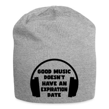 Gute Musik hat kein Verfallsdatum * - Jersey-Beanie - Grau meliert - Vorne
