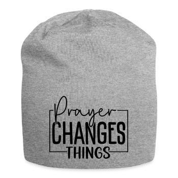 Prayer Changes Things - Jersey Beanie - heather grey - Front