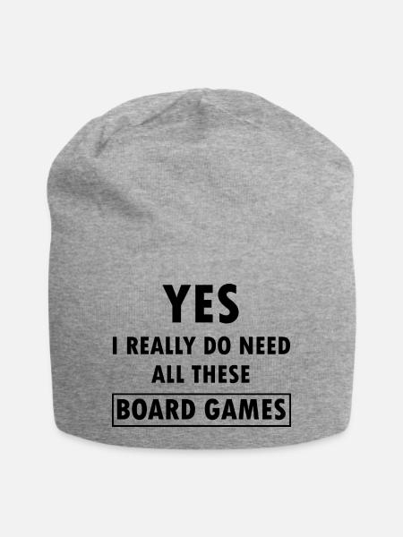 boardgame chess backgammon game night - Jersey-Beanie - Grau meliert