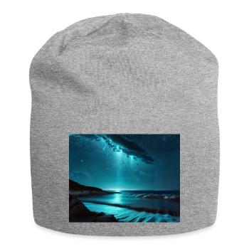 Eau Nuit Bleu Lumière Jouer Mer - Bonnet en jersey - gris chiné - Devant