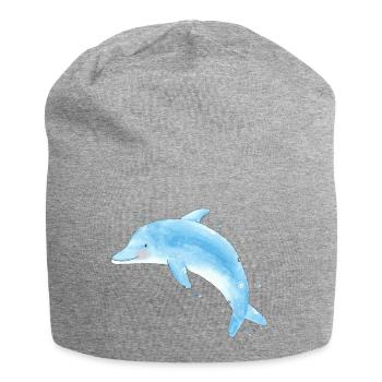 Bleu Delfin - Bonnet en jersey - gris chiné - Devant